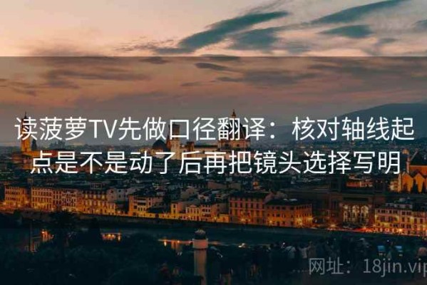 读菠萝TV先做口径翻译：核对轴线起点是不是动了后再把镜头选择写明