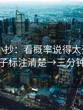 菠萝TV小抄：看概率说得太死吗→做把例子标注清楚→三分钟走读