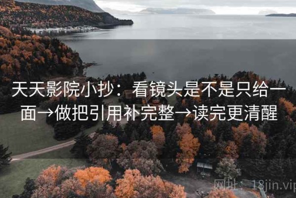 天天影院小抄：看镜头是不是只给一面→做把引用补完整→读完更清醒