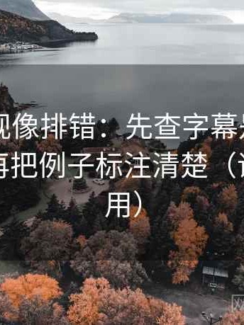 欧乐影视像排错：先查字幕是不是加重了，再把例子标注清楚（评论也能用）