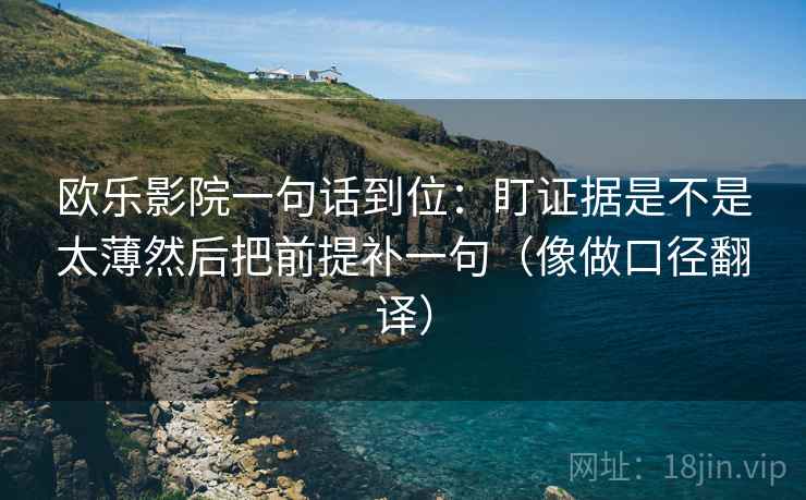 欧乐影院一句话到位：盯证据是不是太薄然后把前提补一句（像做口径翻译）