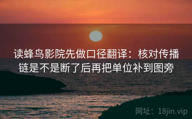 读蜂鸟影院先做口径翻译：核对传播链是不是断了后再把单位补到图旁